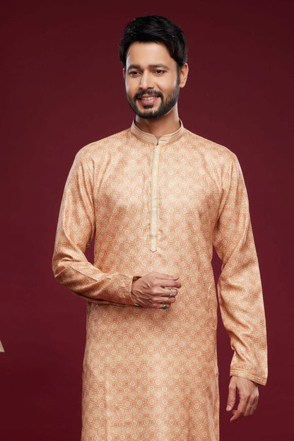 Art Silk Kurta Pajama In Peach colour KP1230437 C