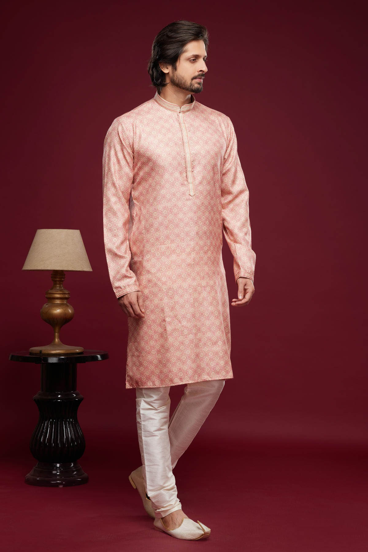 Art Silk Kurta Pajama In Pink colour KP1230438 A