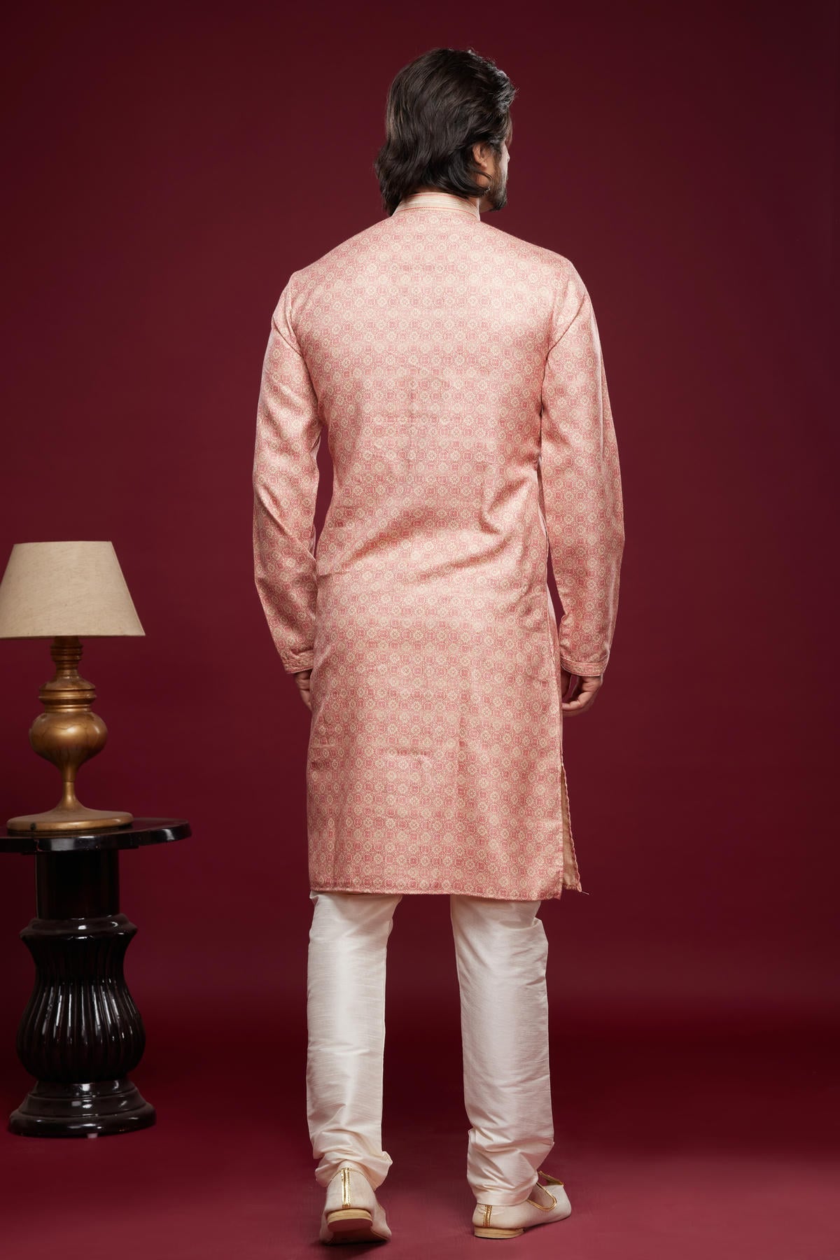 Art Silk Kurta Pajama In Pink colour KP1230438 D