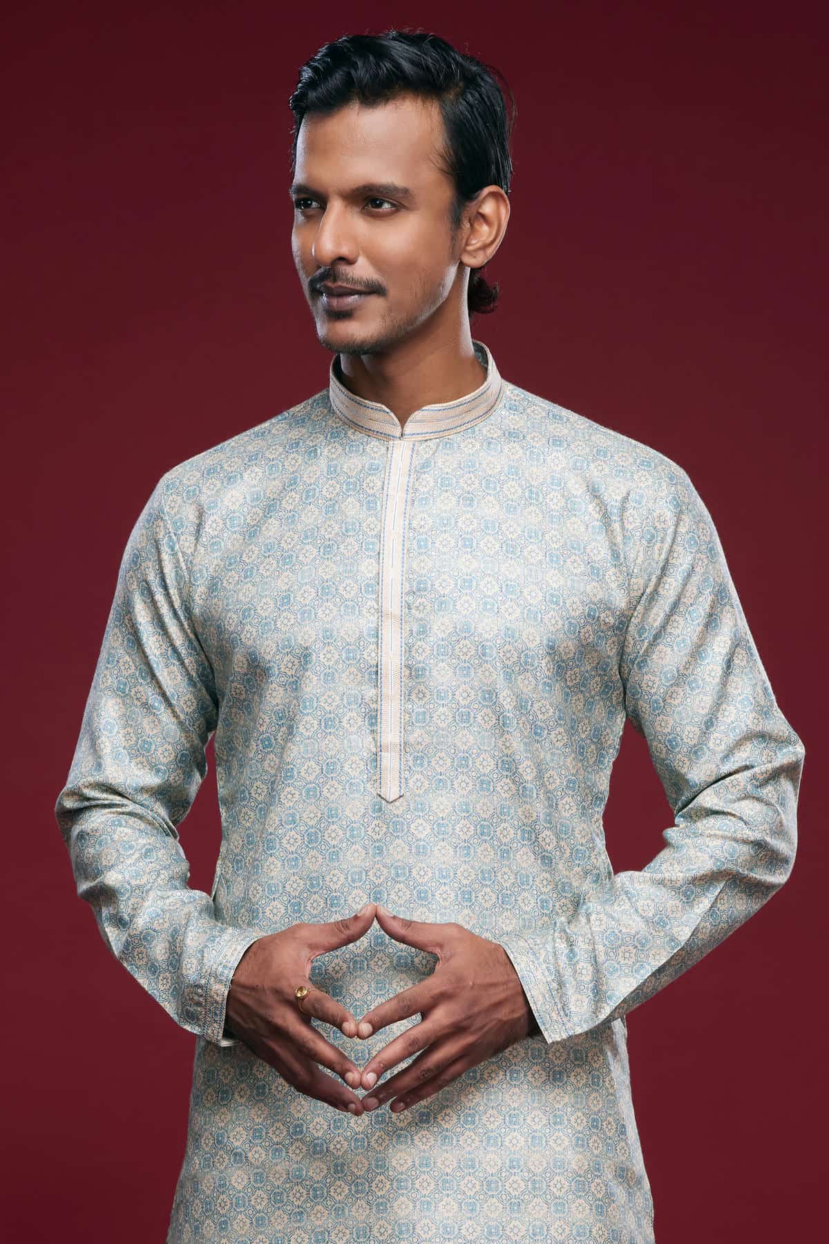 Art Silk Kurta Pajama In Sky Blue colour KP1230439 C
