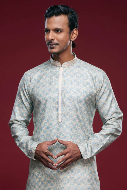 Art Silk Kurta Pajama In Sky Blue colour KP1230439 C