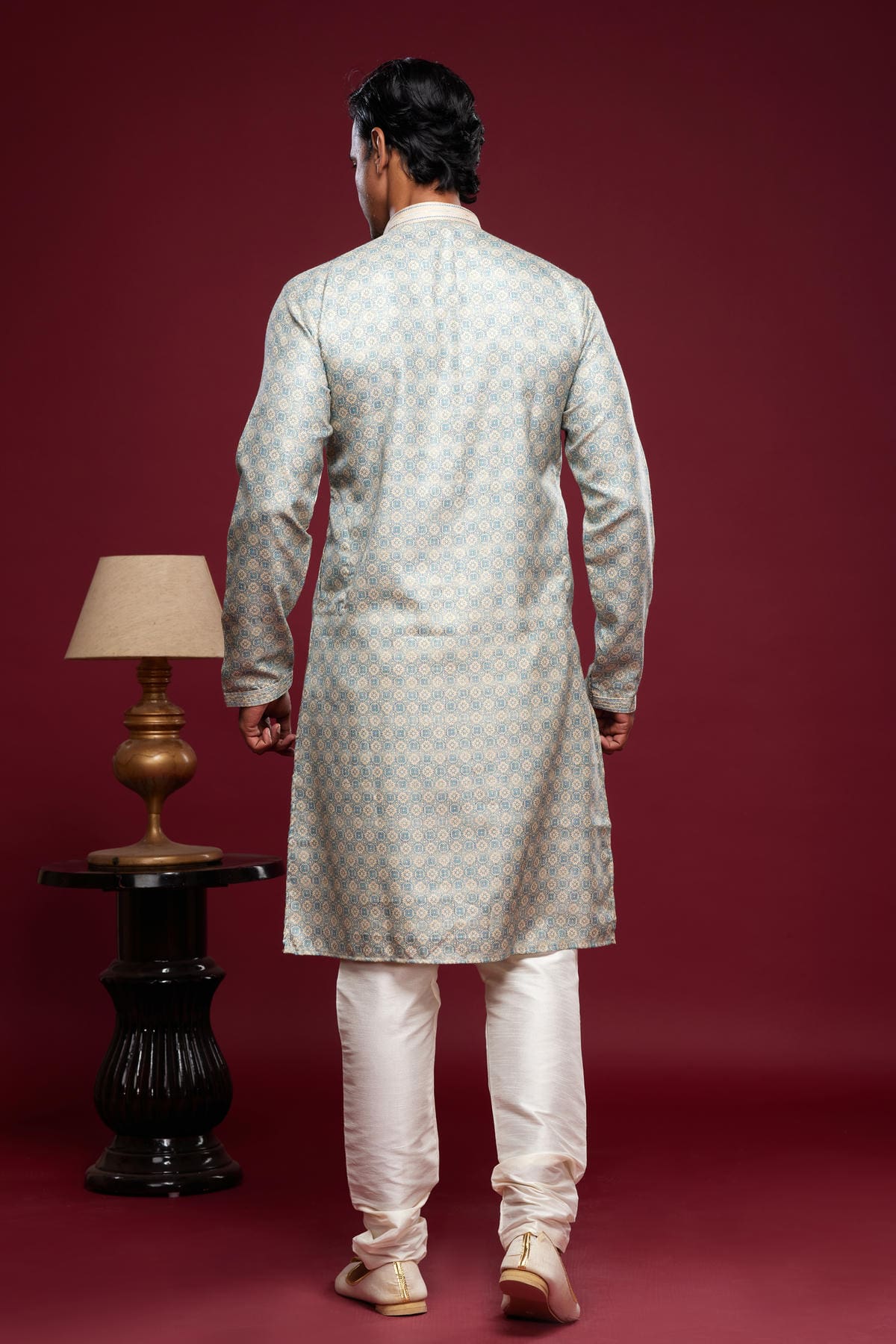 Art Silk Kurta Pajama In Sky Blue colour KP1230439 D
