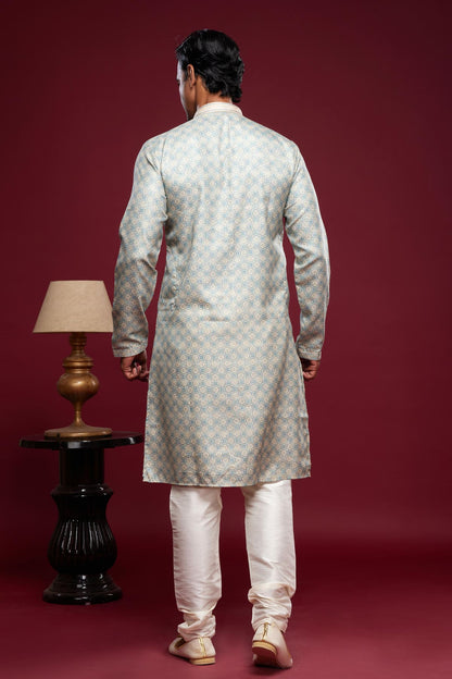 Art Silk Kurta Pajama In Sky Blue colour KP1230439 D