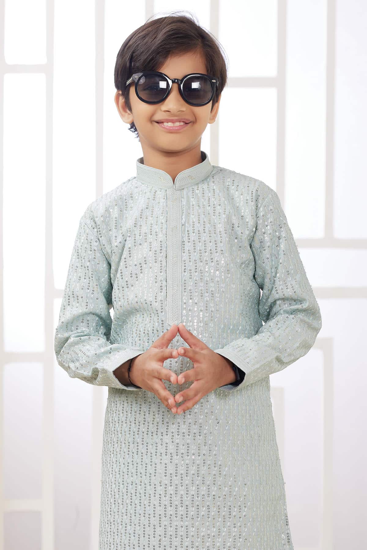 Art Silk Thread Embroidery Work Mint Green Colour Kurta Pajama