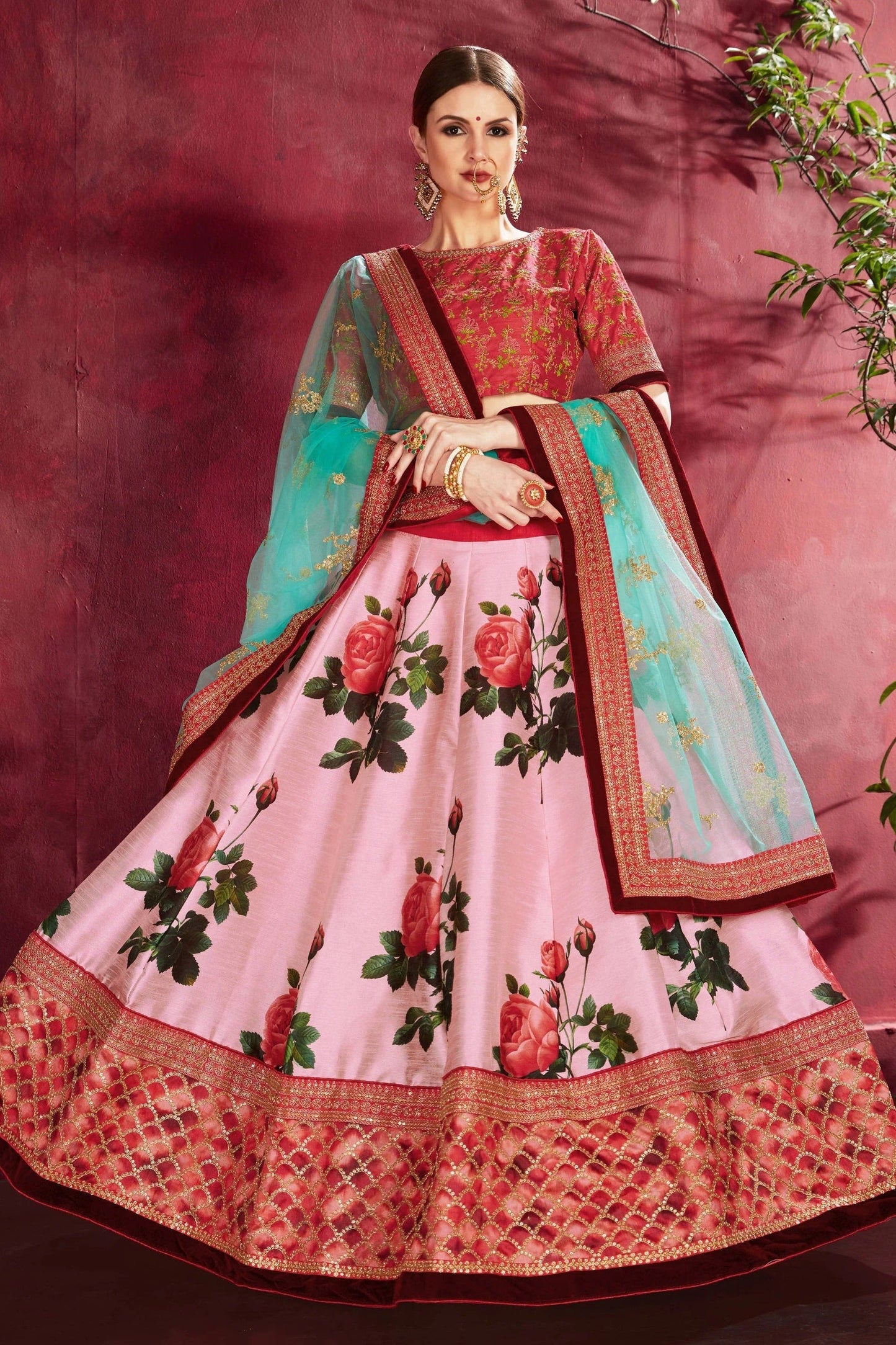 Baby Pink Banglori Silk Designer Lehenga Choli LC1010136 A