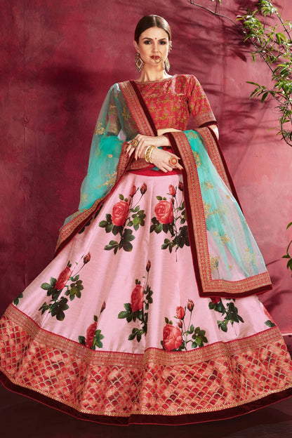 Baby Pink Banglori Silk Designer Lehenga Choli LC1010136 A