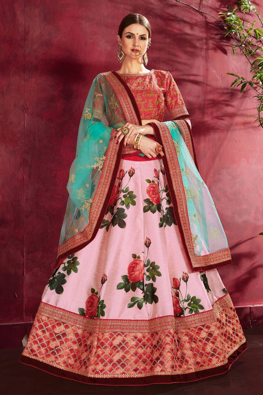 Baby Pink Banglori Silk Designer Lehenga Choli LC1010136