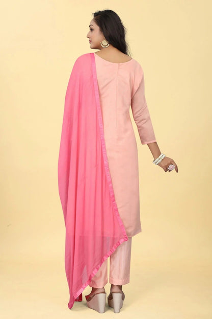 Baby Pink Colour Chanderi Silk Pant Style Suit SM1110611 A