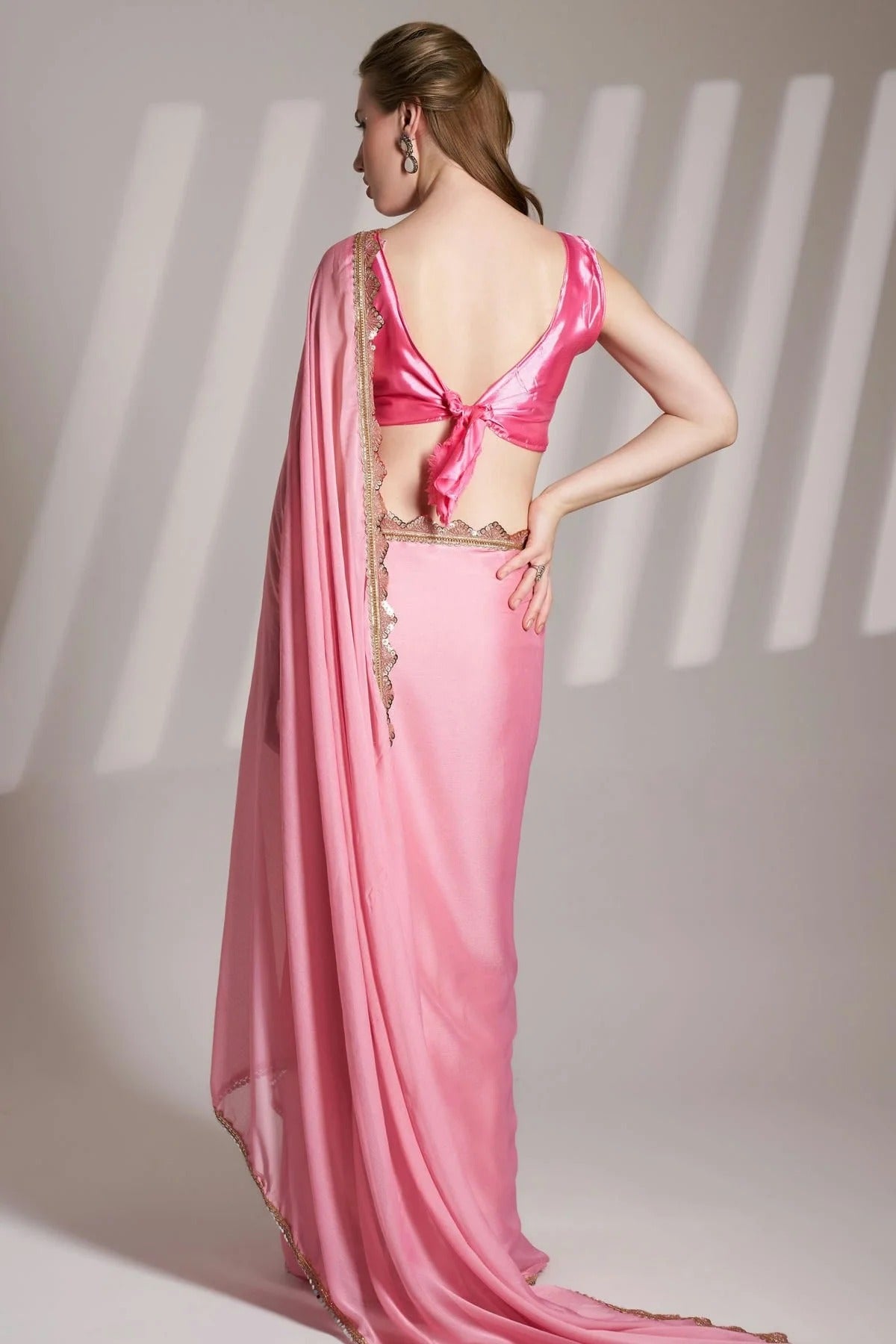Baby Pink Colour Chiffon Saree SD1112748 A