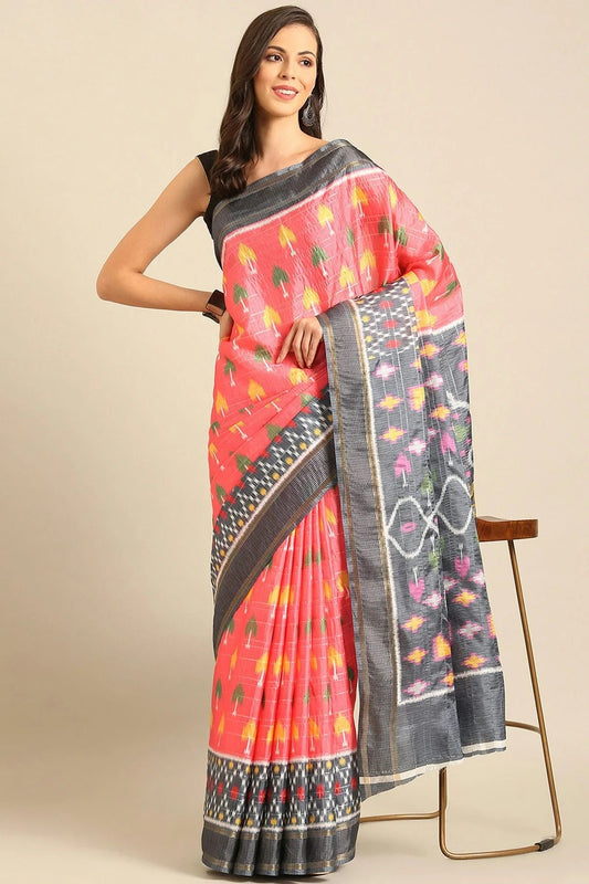 Baby Pink Colour Cotton Manipuri Patola Handloom Saree SD1102460