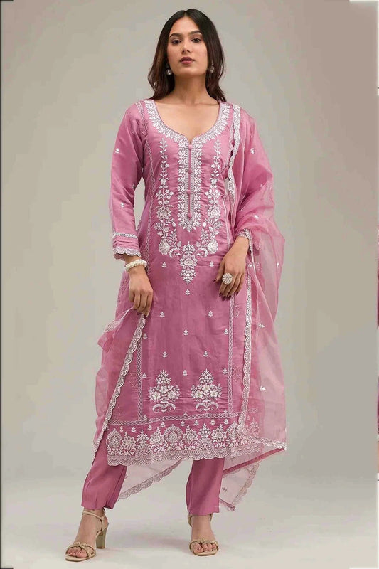 Baby Pink Colour Cotton Pakistani Suit SM1140834