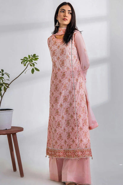 Baby Pink Colour Cotton Semi Stitched Pakistani Suit SM1250154