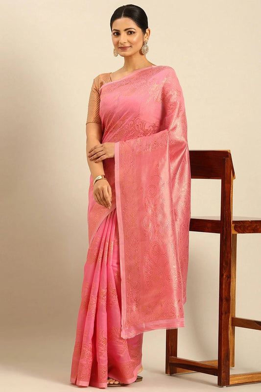 Baby Pink Colour Cotton Traditional Saree SD1102496