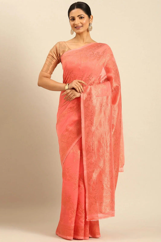 Baby Pink Colour Cotton Traditional Saree SD1102498