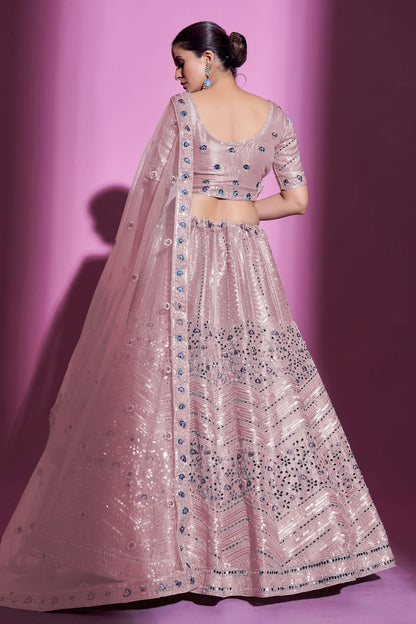Baby Pink Colour Embroidery Gota Silk Lehenga Choli LD1080710 A
