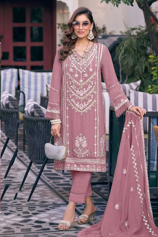 Baby Pink Colour Faux Georgette Pakistani Suit SM1140103