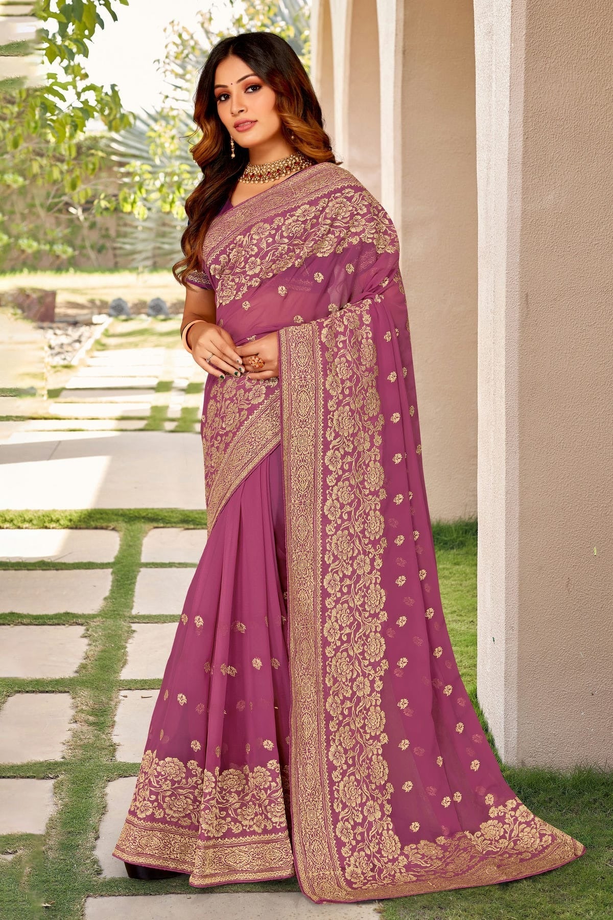 Baby Pink Colour Georgette Designer Saree LC1121444