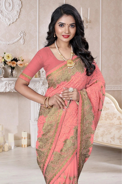 Baby Pink Colour Georgette Designer Saree SD1090131 A
