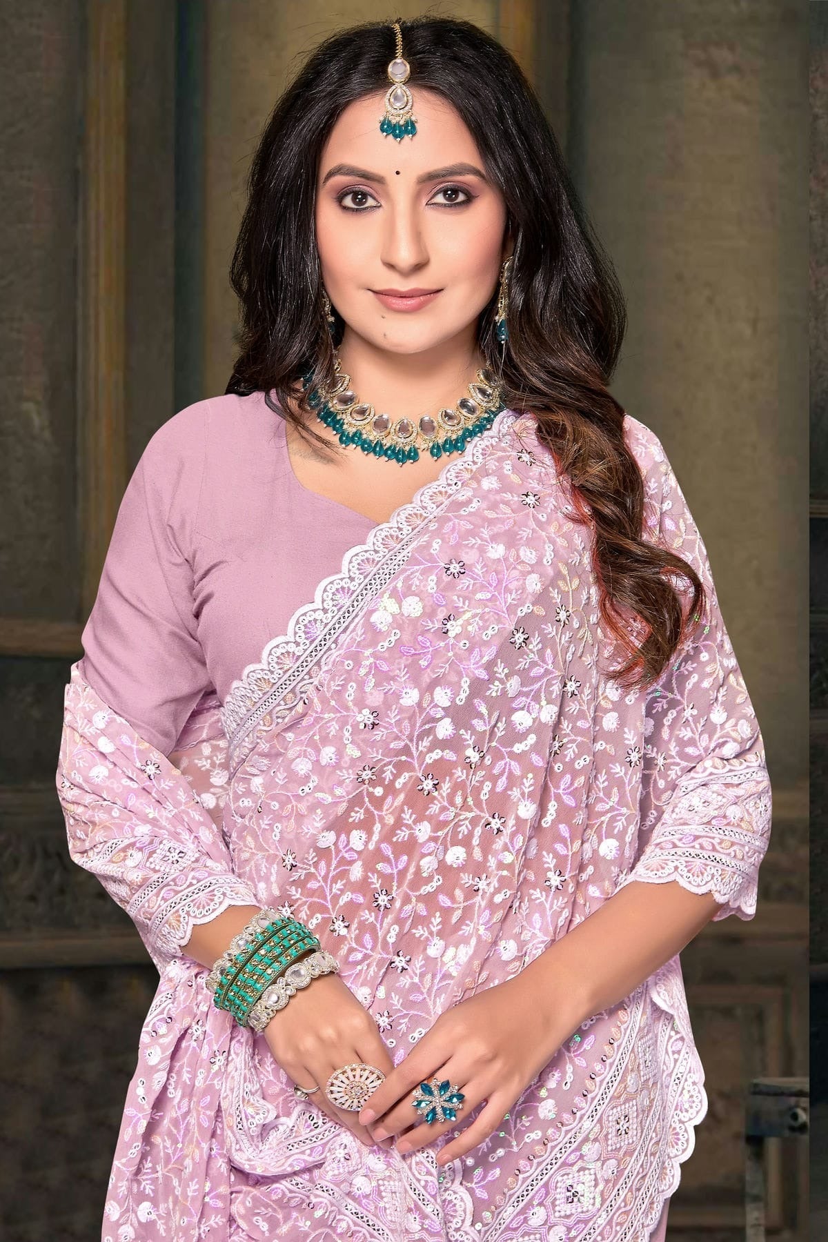 Baby Pink Colour Georgette Designer Saree SD1091223 A