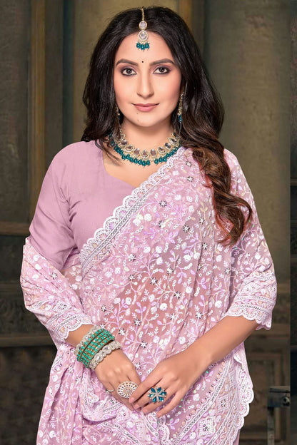 Baby Pink Colour Georgette Designer Saree SD1091223 A