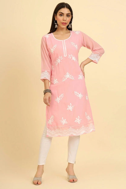 Baby Pink Colour Georgette Kurti KR1111225