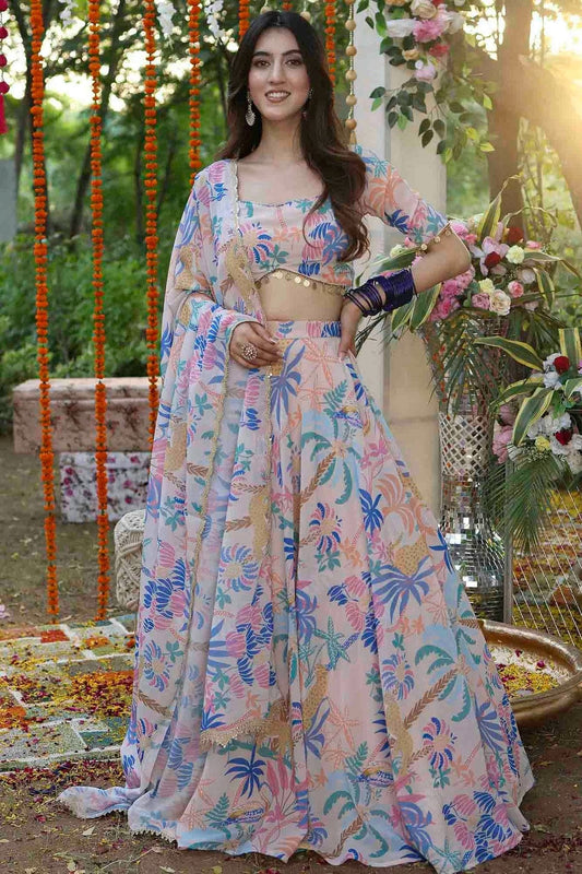 Baby Pink Colour Georgette Lehenga Choli LC1113149