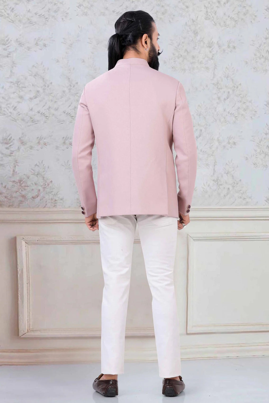 Baby Pink Colour Imported Fabric Jodhpuri Suit SH1130035 A