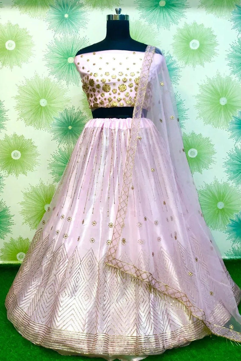 Baby Pink Colour Net Lehenga Choli LC1020070 A
