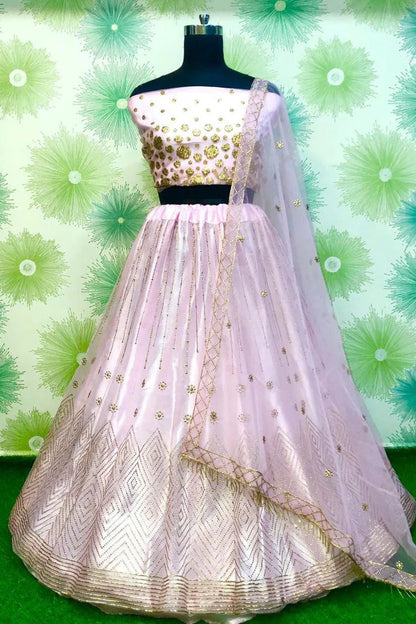 Baby Pink Colour Net Lehenga Choli LC1020070 A