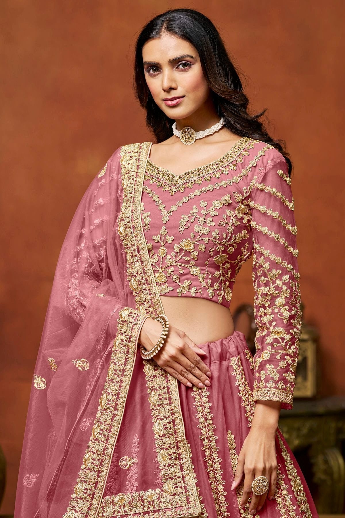 Baby Pink Colour Net Lehenga Choli LC1050645 B