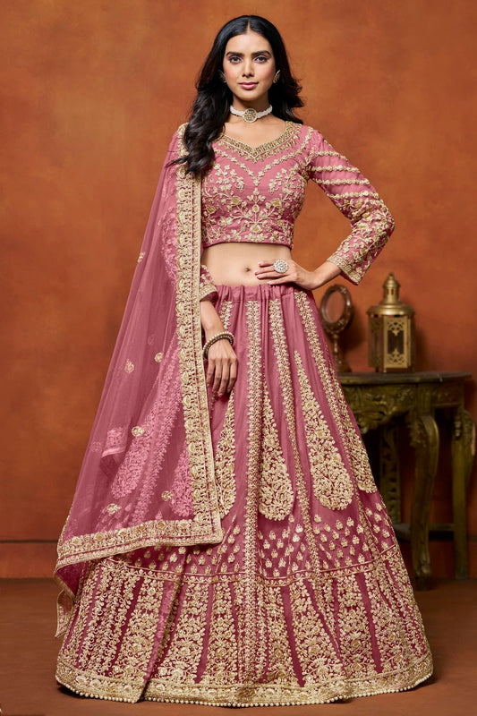 Baby Pink Colour Net Lehenga Choli LC1050645