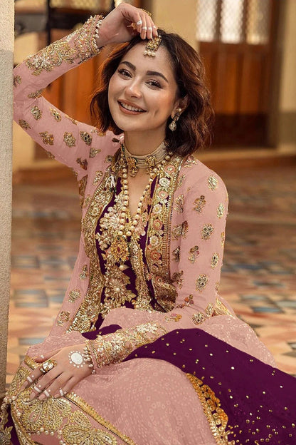 Baby Pink Colour Organza Pakistani Suit SM1140089 A
