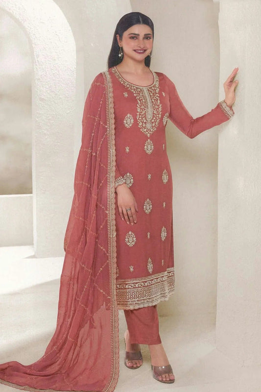 Baby Pink Colour Organza Silk Pant Style Suit SM1140098