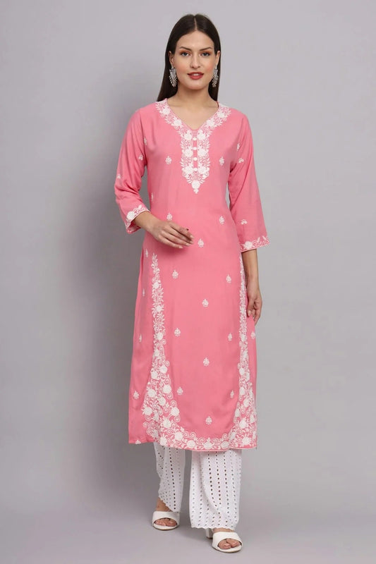 Baby Pink Colour Rayon Kurti KR1111081