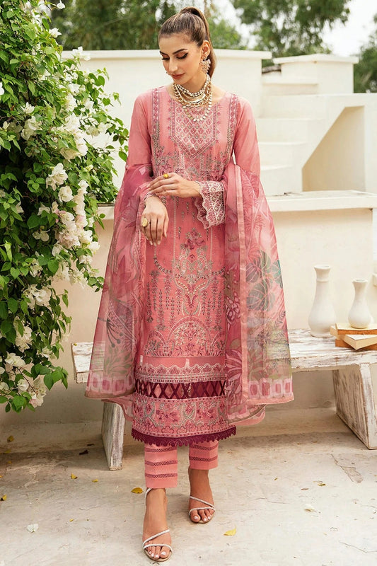 Baby Pink Colour Rayon Semi Stitched Pakistani Suit SM1250139