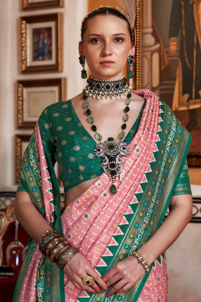 Baby Pink Colour Sigma Silk Patola Print Saree SD1290060 A