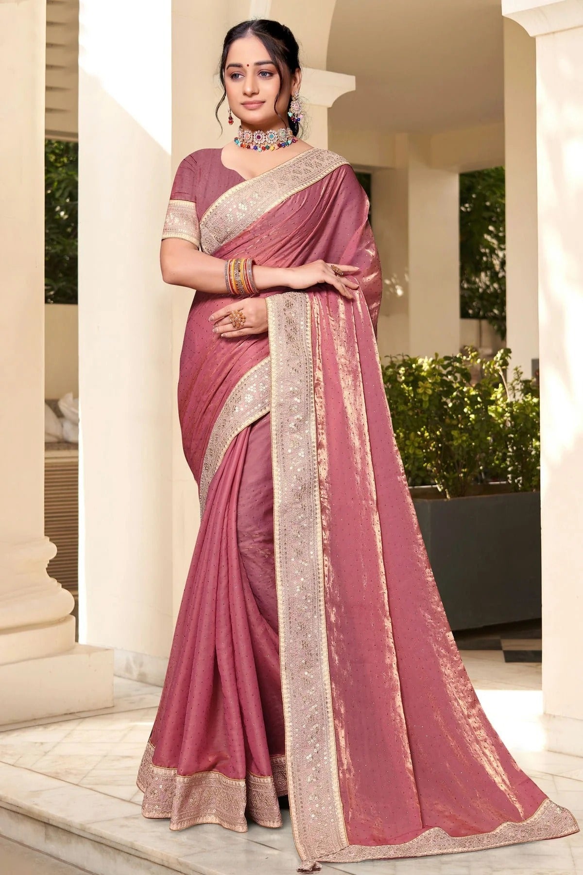 Baby Pink Colour Silk Designer Saree LC1121695