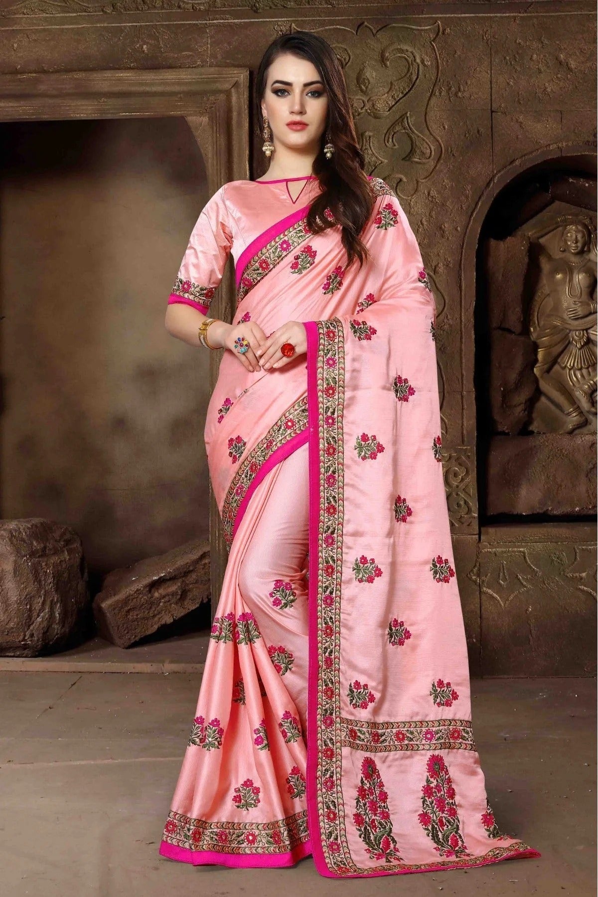 Baby Pink Colour Silk Designer Saree SD1120444