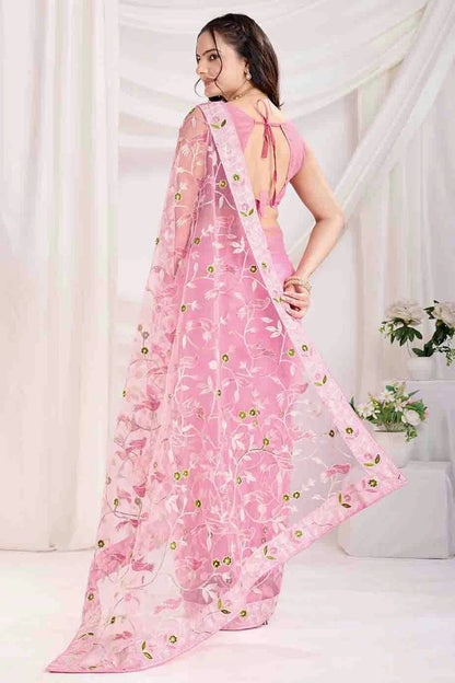 Baby Pink Colour Soft Net Designer Saree SD1112861 A