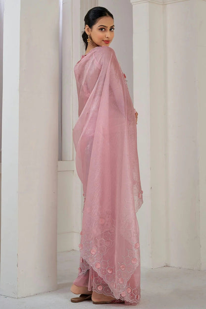 Baby Pink Colour Soft Organza Designer Saree SD1121876 A