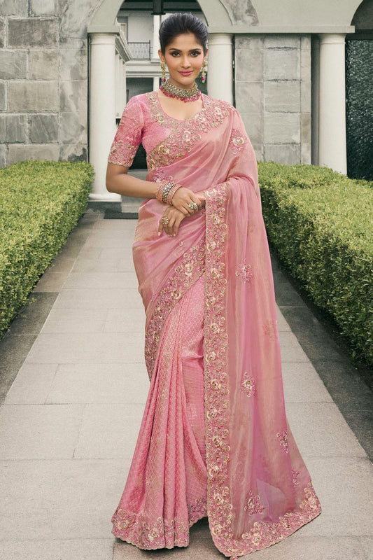 Baby Pink Colour Tissue Silk Designer Saree SD1290233