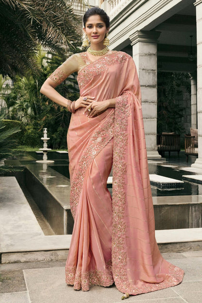 Baby Pink Colour Tissue Silk Designer Saree SD1290237