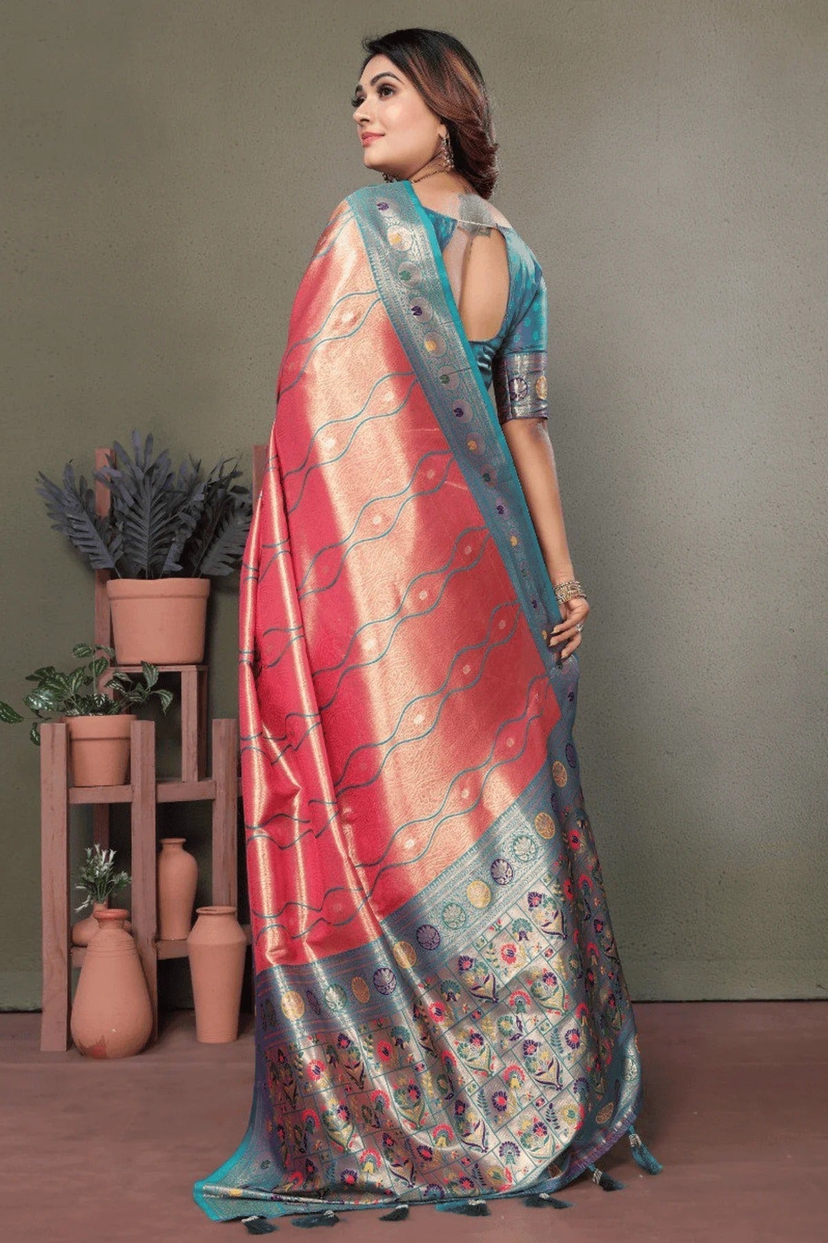 Baby Pink Colour Woven Work Pure Banarasi Tissue Silk Traditional Saree SD1250325 B
