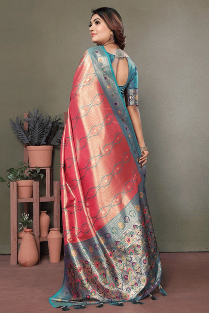 Baby Pink Colour Woven Work Pure Banarasi Tissue Silk Traditional Saree SD1250325 B