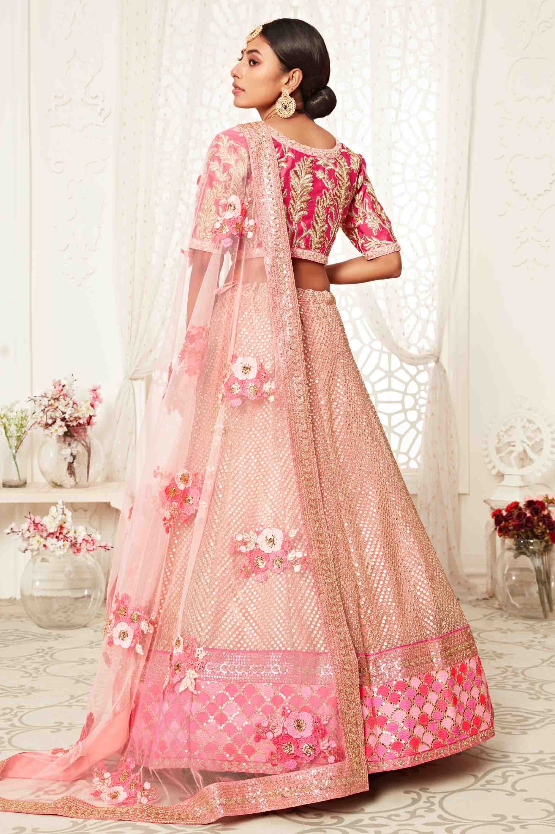 Baby Pink Soft Net Designer Lehenga Choli LC1010151 A