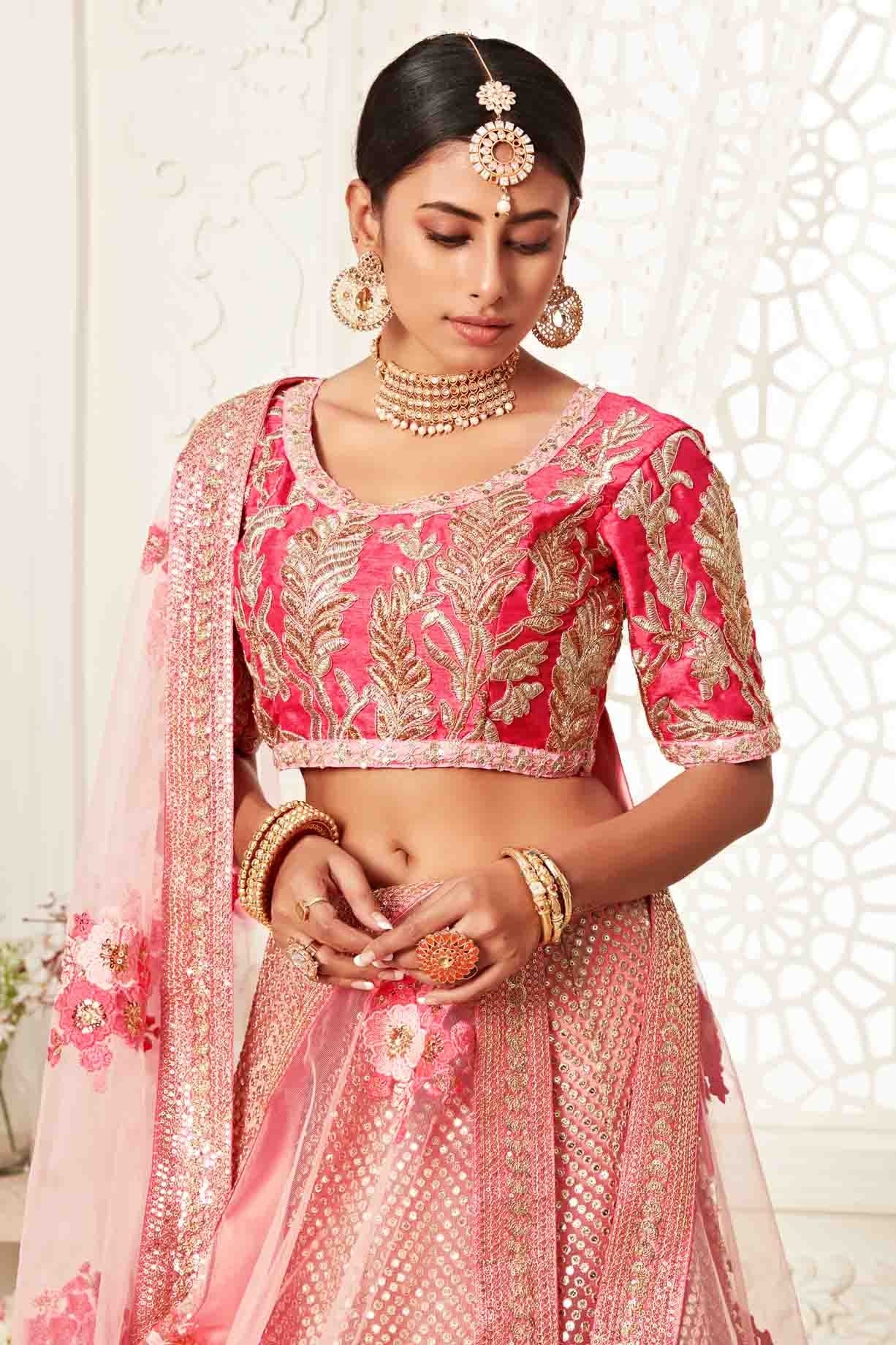 Baby Pink Soft Net Designer Lehenga Choli LC1010151 B