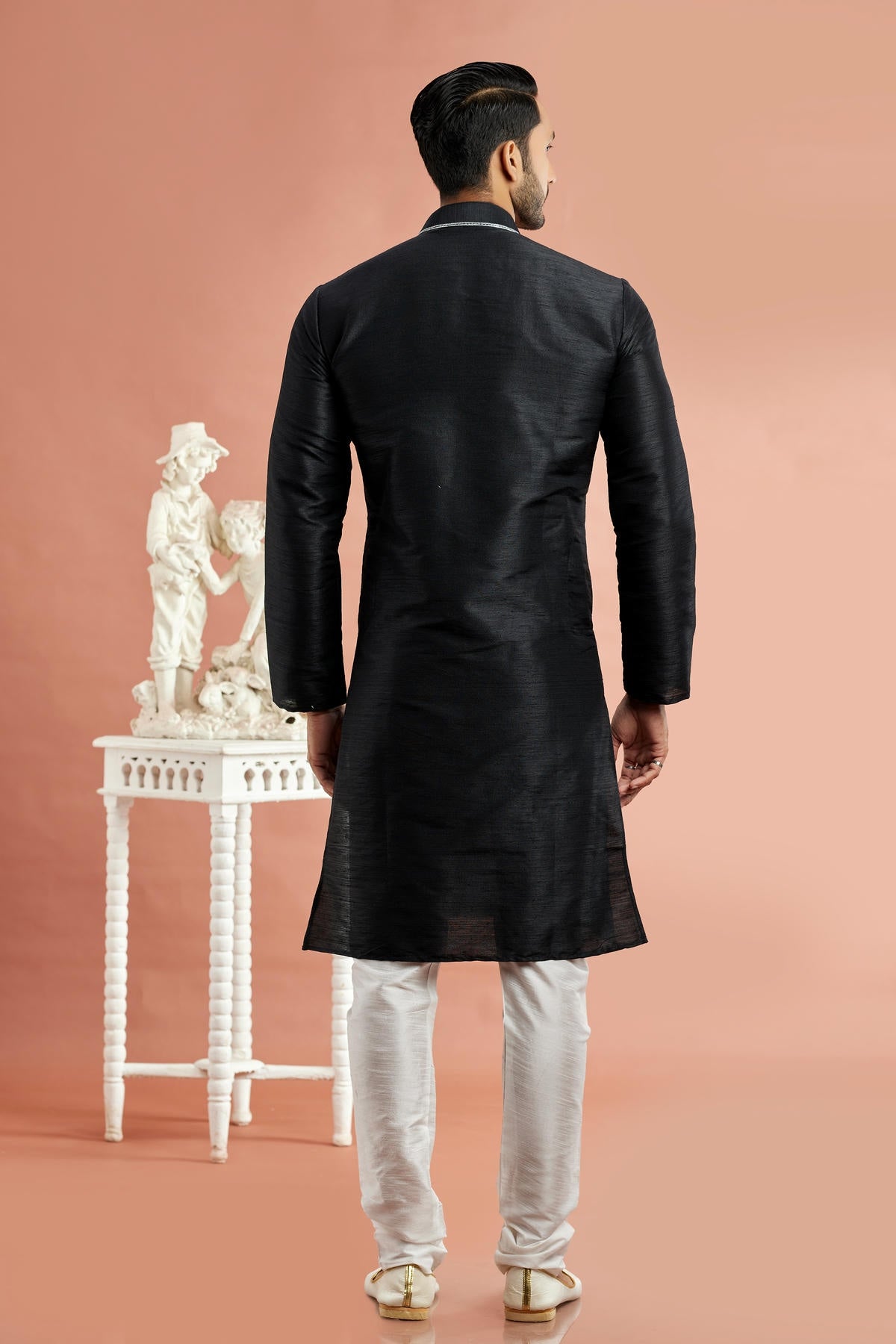 Banarasi Art Silk Embroidery Kurta Pajama In Black Colour KP1230524 3