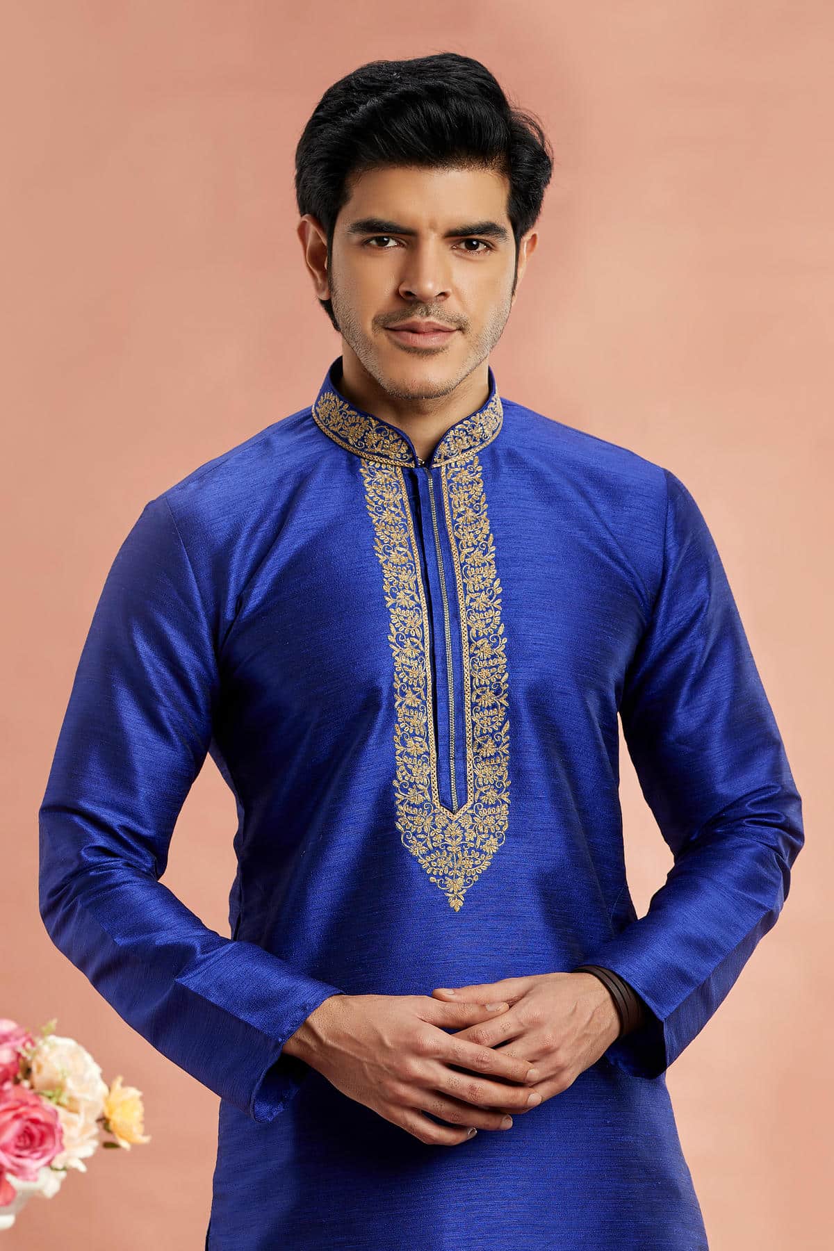 Banarasi Art Silk Embroidery Kurta Pajama In Blue Colour KP1230523 2
