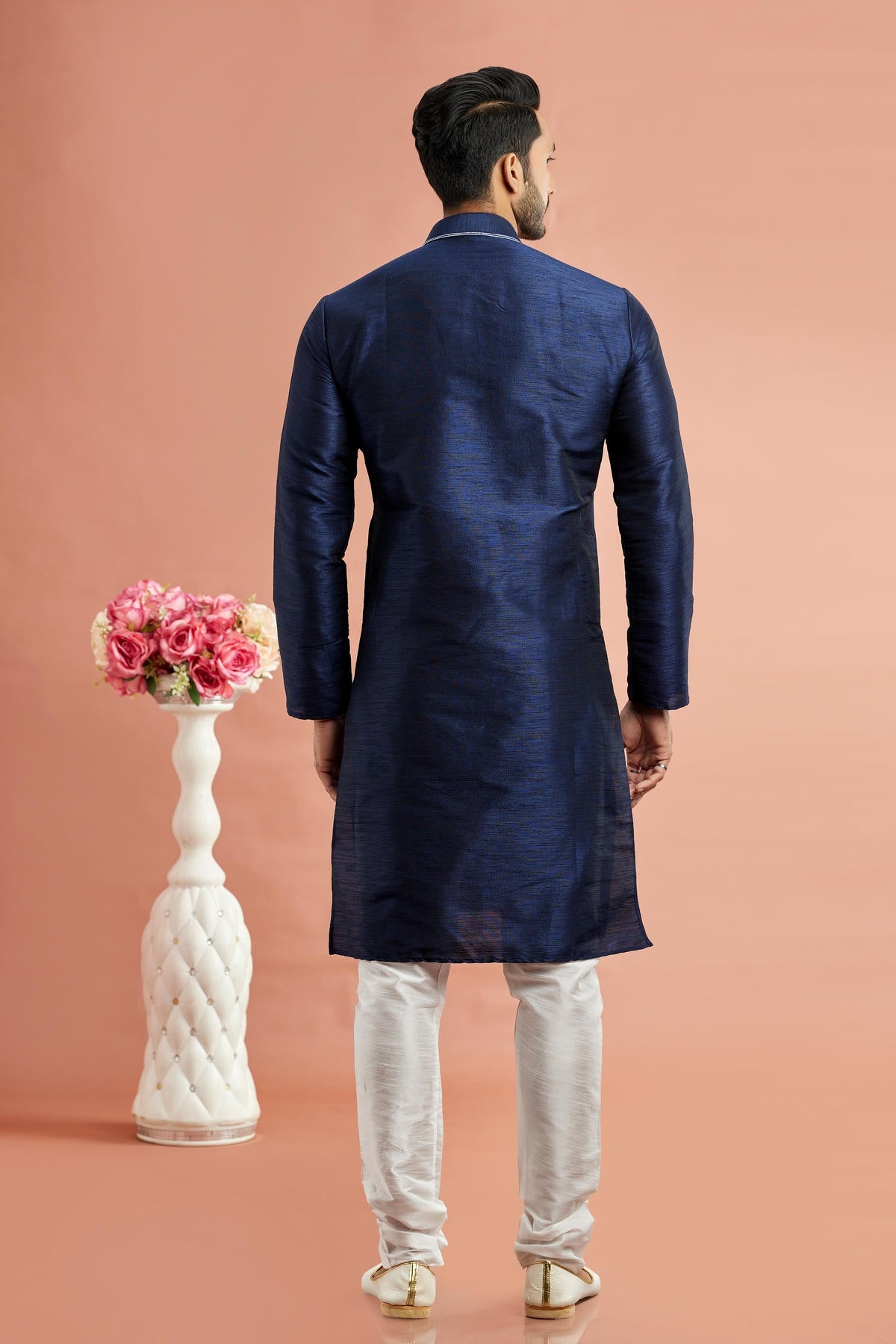 Banarasi Art Silk Embroidery Kurta Pajama In Blue Colour KP1230526 3
