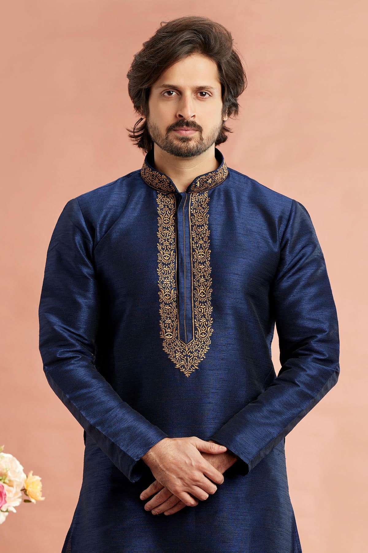 Banarasi Art Silk Embroidery Kurta Pajama In Blue Colour KP1230528 2